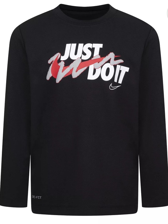 Nike Other - Nike Boys "Just Do It" Textured Dri-FIT Long Sleeve T-shirt Sz 7